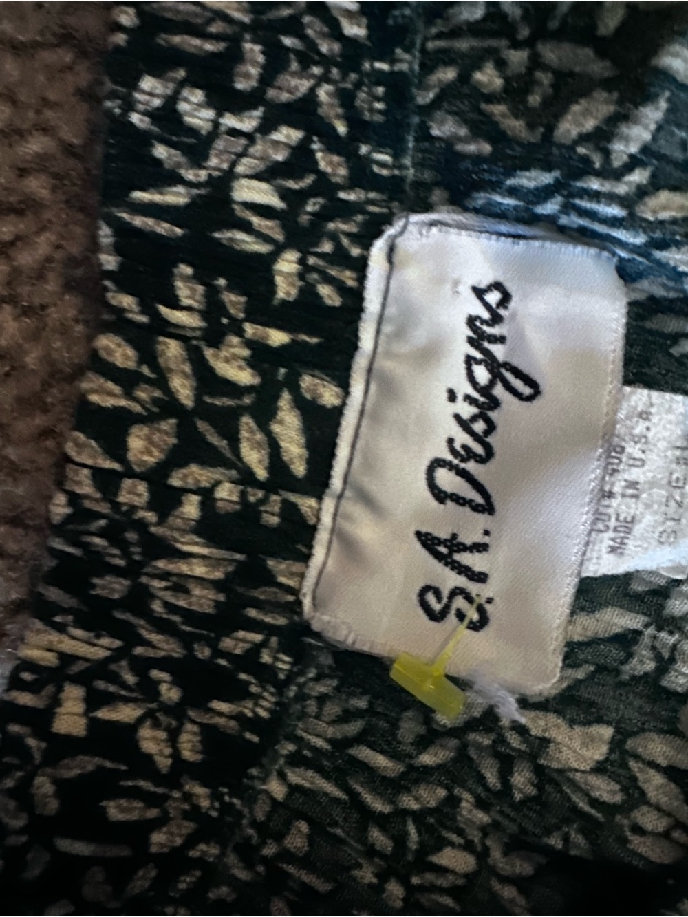 Vintage green & White Floral Wide-Leg Pants 80s or 90s - Picture 4 of 6